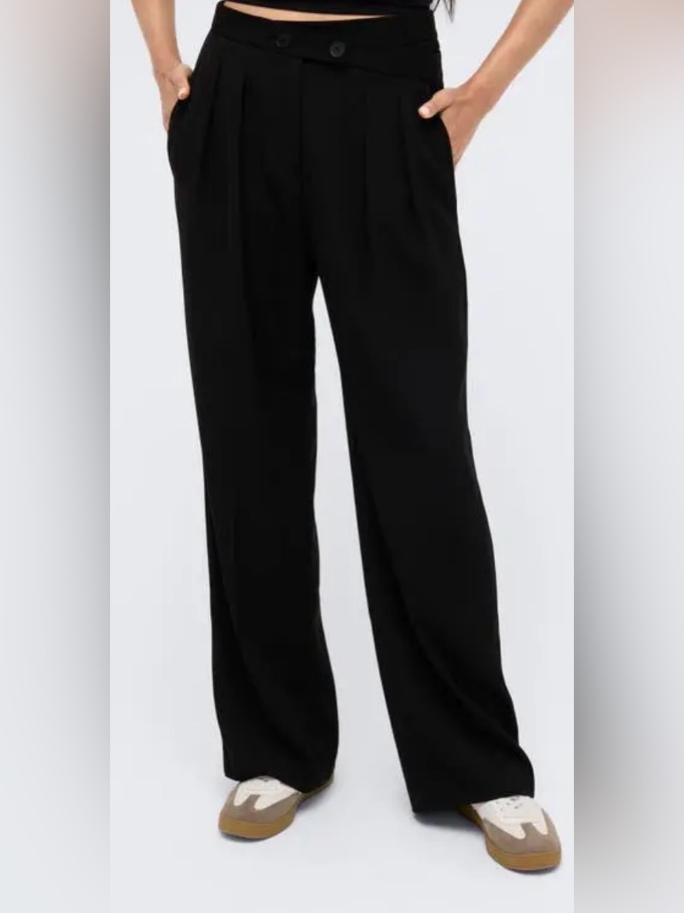 NWT Kenneth Cole Crisscross Waist Wide Leg Pants size 10